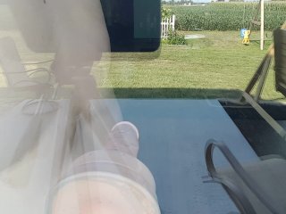 Slut practises_their blowjob skills while you look on fromoutside