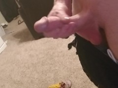 White cock jacking off