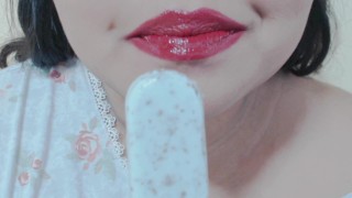 ASMR Icecream Popsicle Licking/Eating (Mini Request)