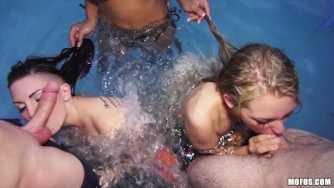 Mofos - Pool party with sexy teens leads into orgy sex