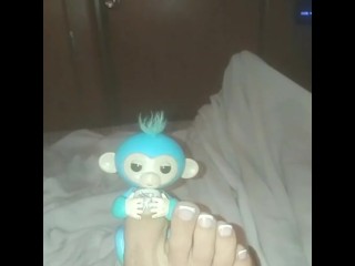 Cutest Lil Monkey Hanging on by a Toe.. LOL