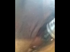 Milf Public Masturbation with Lightbulb at Laundry Mat