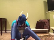 Preview 3 of Dragon self-bondage dildo ride