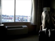 Preview 3 of zentai croc is horny in the morning so shoots his load at hotel window
