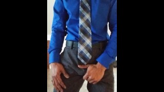 Gorgeous Man In A Suit Shits Off And Cums