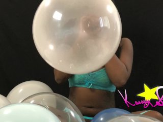 ebony, balloon popping, balloon fetish, amateur