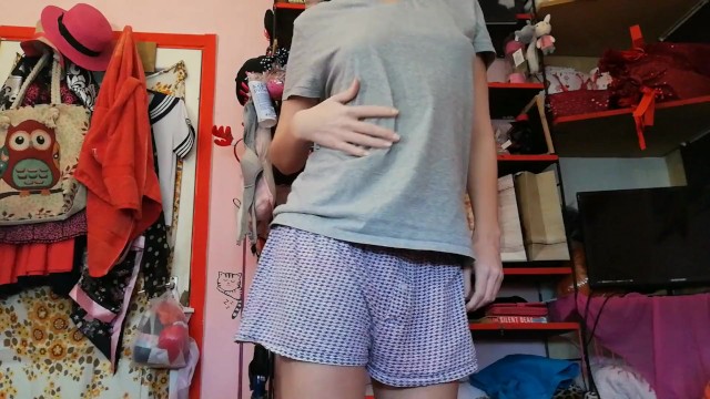 Petite Hairy teen striptease on webcam