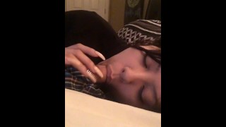 Latina 18 year old mouth fucking/ tongue teasing