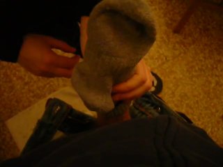 GF makes me Cum in her Grey Nike Ankle Sock