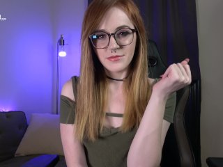 snapping, small tits, red head, nerd