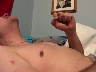 Twink jerks to pornhub—-big cock, fast shooter