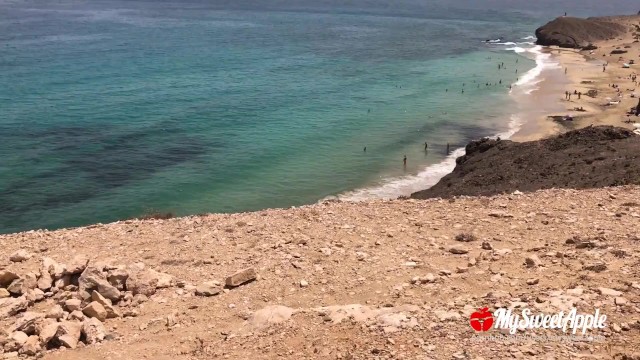 Public Sex on a Nudist Beach - Amateur Couple MySweetApple in Lanzarote