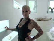 Preview 6 of GERMAN SCOUT - TATTOO MILF CAT COX ANAL GEFICKT BEI MODEL JOB CASTING