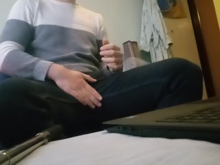 Teen jerks off after school