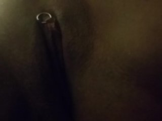 exclusive, female orgasm, pierced, ebony