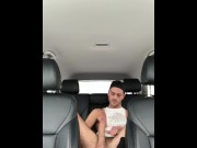 Preview 2 of Public Fun - Jerking Off in the Backseat