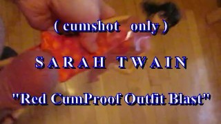 B.B.B. preview: SARAH TWAIN "Red CumProof Outfit Blast" cumshot only no slo