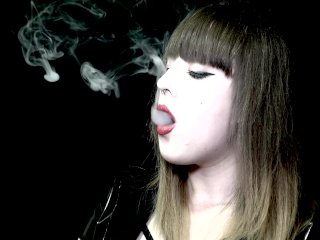 smoke, smoking mistress, red lips, solo female
