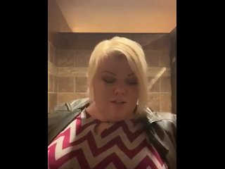 BBW being silly flashing at work’s bathroom
