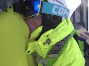 Preview 3 of 4k public blowjob in ski lift