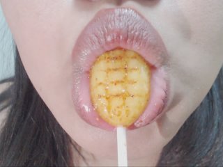 lolipop, mouth tongue fetish, asian, lolipop blowjob