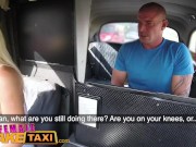Preview 3 of Female Fake Taxi Passenger obsessed by busty blonde drivers huge tits