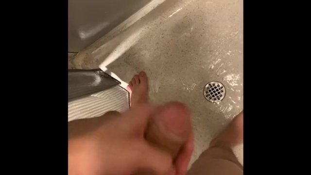 Military Boy Jerks off in Shower after PT.