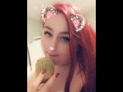Sexy eating with snapchat food porn