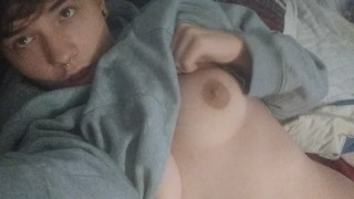 FTM Teenage Boy Engages In Nipple Play