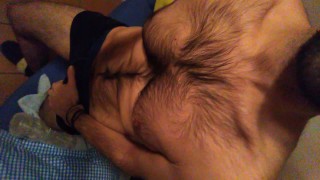 Hairy guy fucks and cums all over his fleshlight