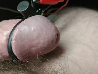 Nice cumshot after estimming, hands free orgasm.
