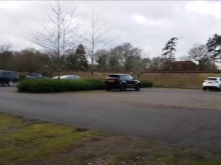 car, cum in mouth, car park, point of view
