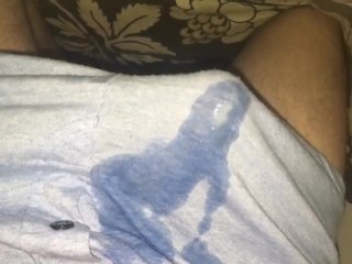 masturbation, clothes cum, cum boxers, before bed
