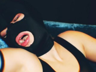 teen, mask, solo female, tied up