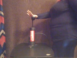 Massive Bike Pump_Belly Inflation inShiny Leggings