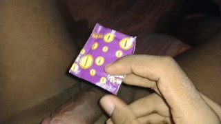 Masturbation And Cum With A Condom By A Single Black Male