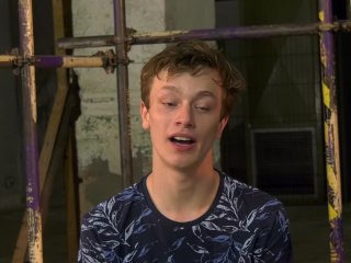 gay Alex Faux restrained for rough anal play