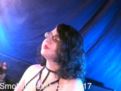 smoking with holder and lace gloves