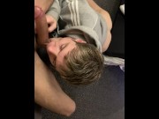 Preview 5 of British twink sucks friends balls and deep throats his cock