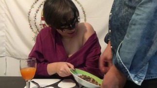 Breakfast with cum and muesli - Breakfast from .... Slut