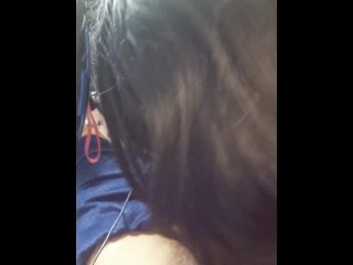Ugly girl eating cock