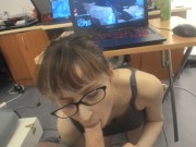 Preview 5 of Compilation with a geek girl - ENMARCHENOIRE The Blowjob Harem