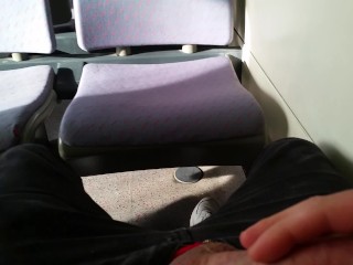Guy Masturbating In Public Train And Shoots A Big Load_Of Thick Cum