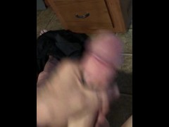 Tattooed big white cock busting a big nut squiter