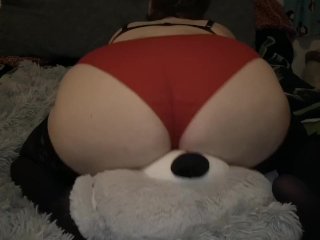 humping teddy bear, big tits, big ass, nerdy girl