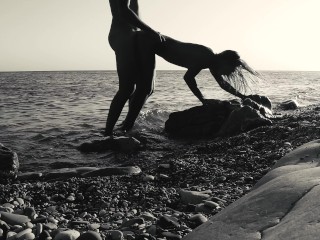 Outdoor sex. Hot russian slut nudist girl have_fun on_the wild beaches