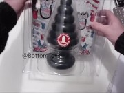 Preview 6 of PLUG TEST: GIANT DESTROYER BUTTPLUG AMERCICAN BOMBSHELL (BottomToys)