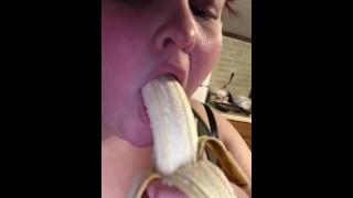 Deepthroating a banana