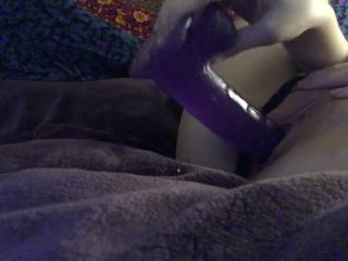 WATCH ME FUCK MY TIGHT WET PUSSY WITH MY PURPLE_DILDO
