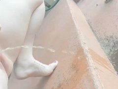 Naughty Aussie Slut Takes A Quick Piss In Her Backyard